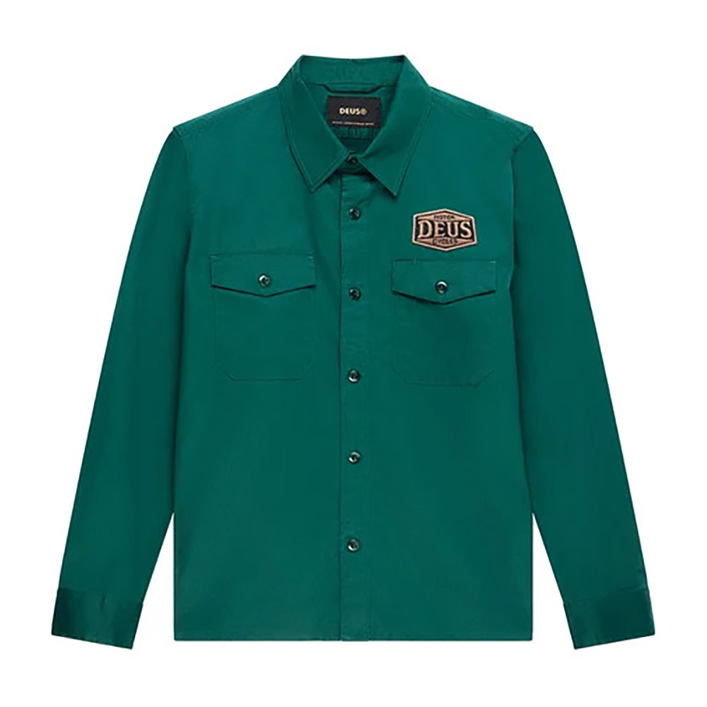CAMISA DEUS EX-MACHINA SERVICE LS RACING GREEN | Mechanic