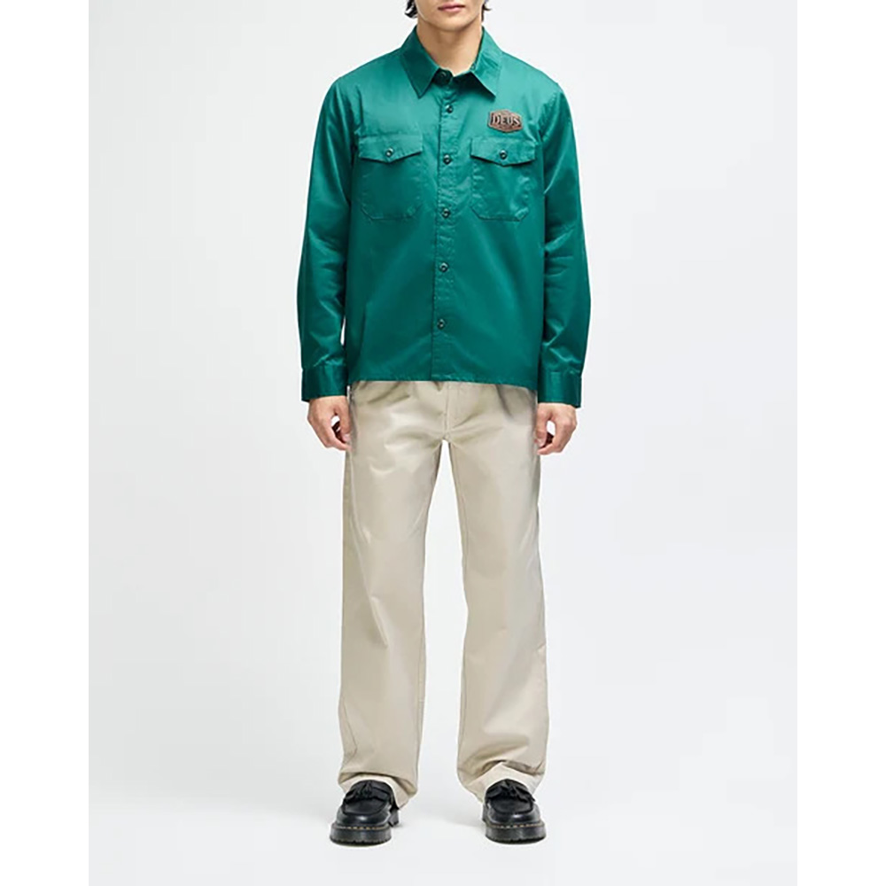 CAMISA DEUS EX-MACHINA SERVICE LS RACING GREEN | Ropa Streetwear Online