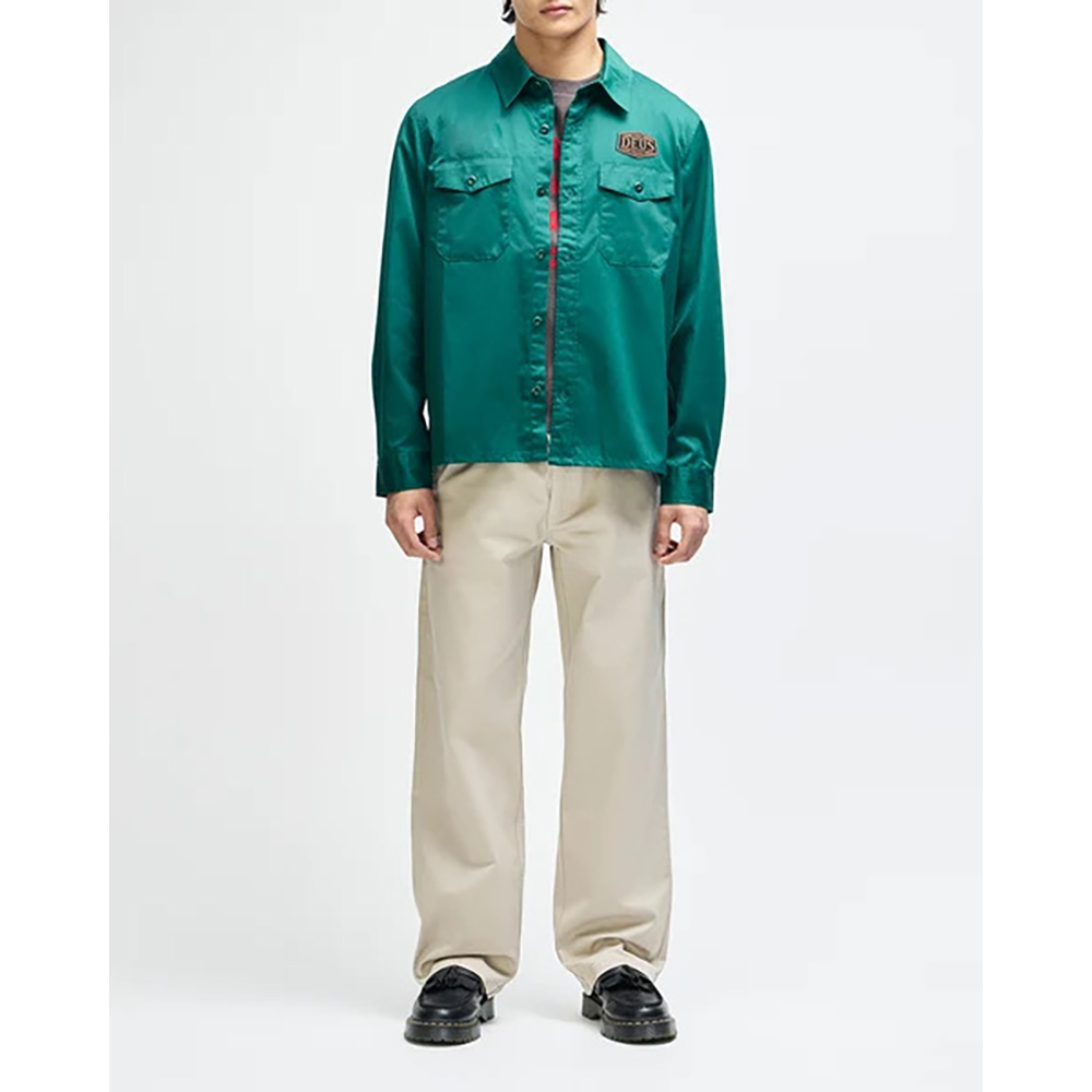 CAMISA DEUS EX-MACHINA SERVICE LS RACING GREEN | Ropa Streetwear Online