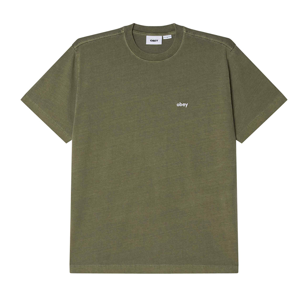 CAMISETA OBEY LOWERCASE PIGMENT DEEP LICHEN GREEN | Mechanic