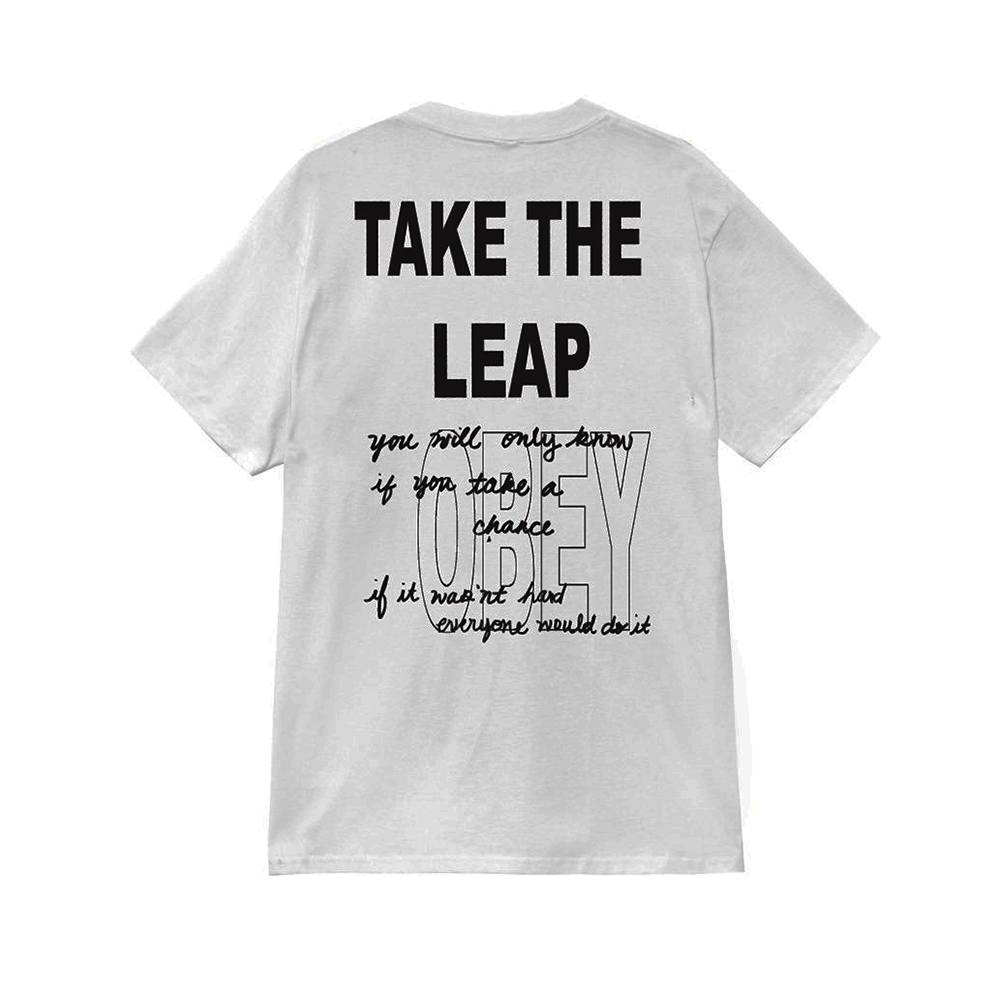 CAMISETA OBEY TAKE THE LEAP WHITE | Mechanic
