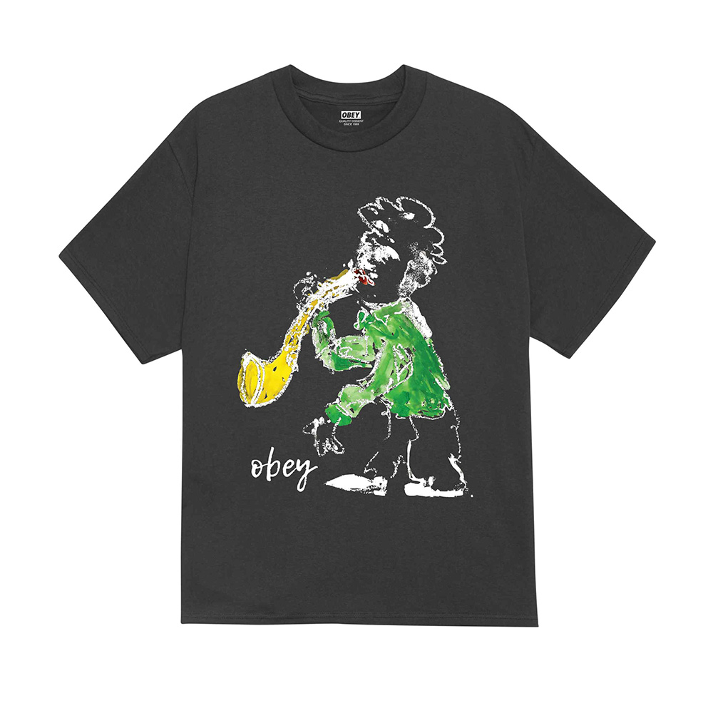 CAMISETA OBEY JAZZ PLAYER VINTAGE BLACK | Mechanic