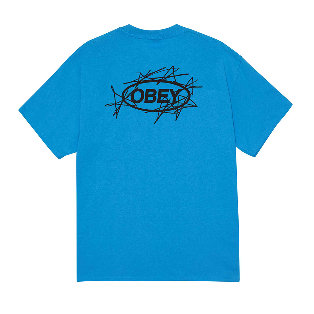 CAMISETA OBEY SCRIBBLE STARS AZURE BLUE | Mechanic