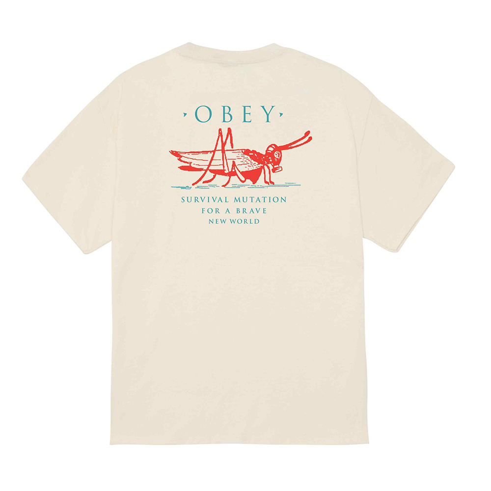 CAMISETA OBEY MUTANT GRASSHOPPER CREAM | Mechanic