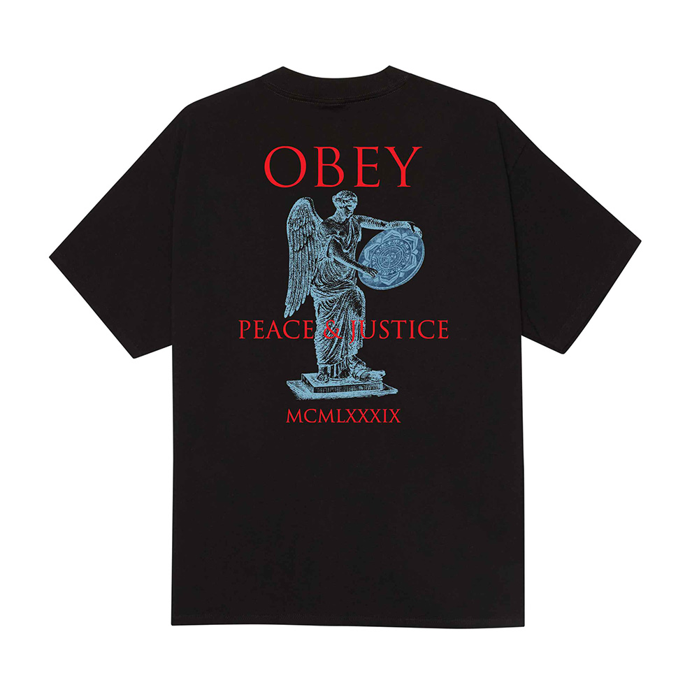 CAMISETA OBEY PEACE & JUSTICE STATUE BLACK | Mechanic