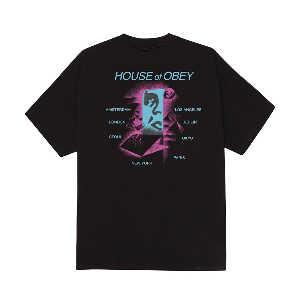 CAMISETA OBEY PRYRAMID SCROLL BLACK | Mechanic