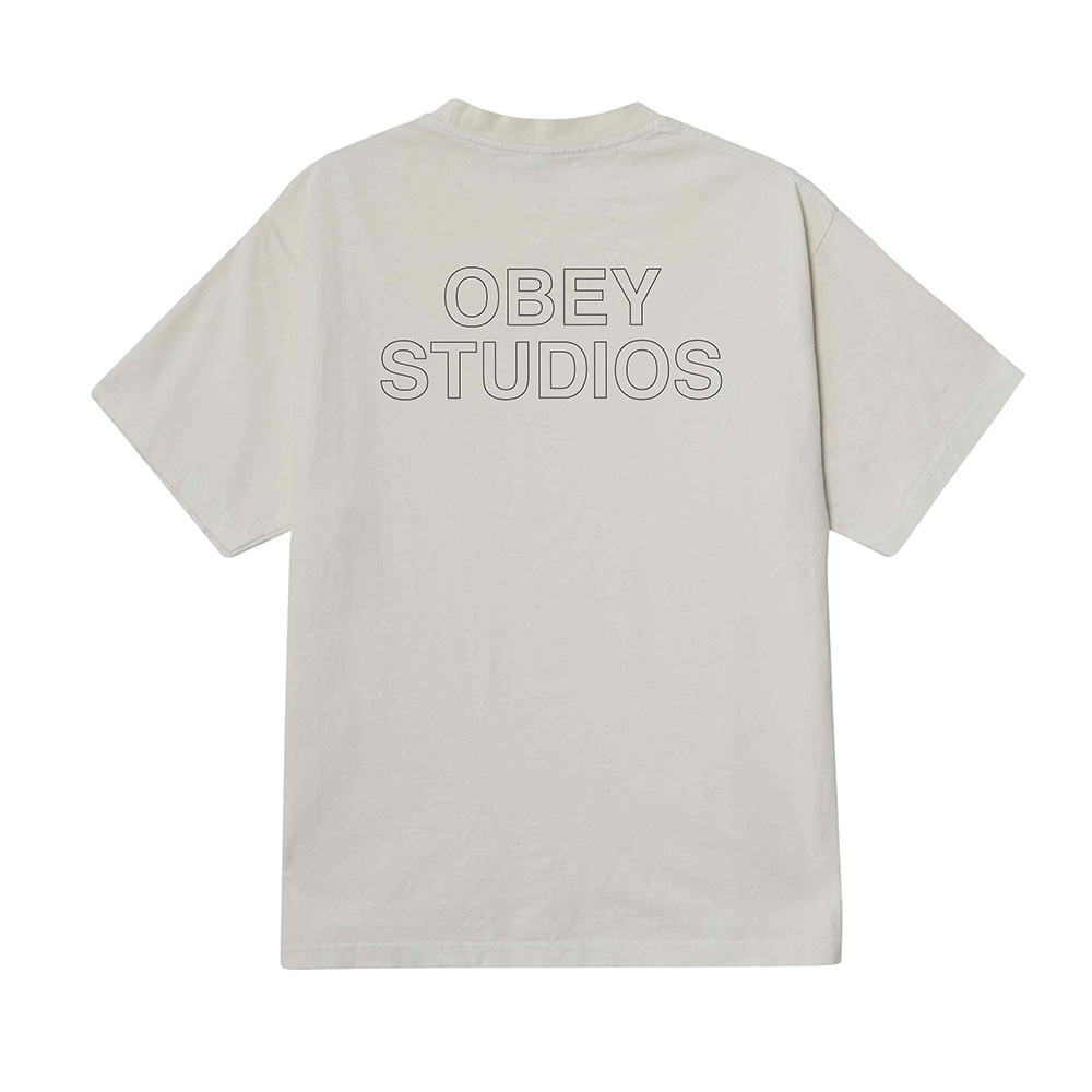 CAMISETA OBEY STUDIOS OUTLINE PIGMENT CHALK | Mechanic