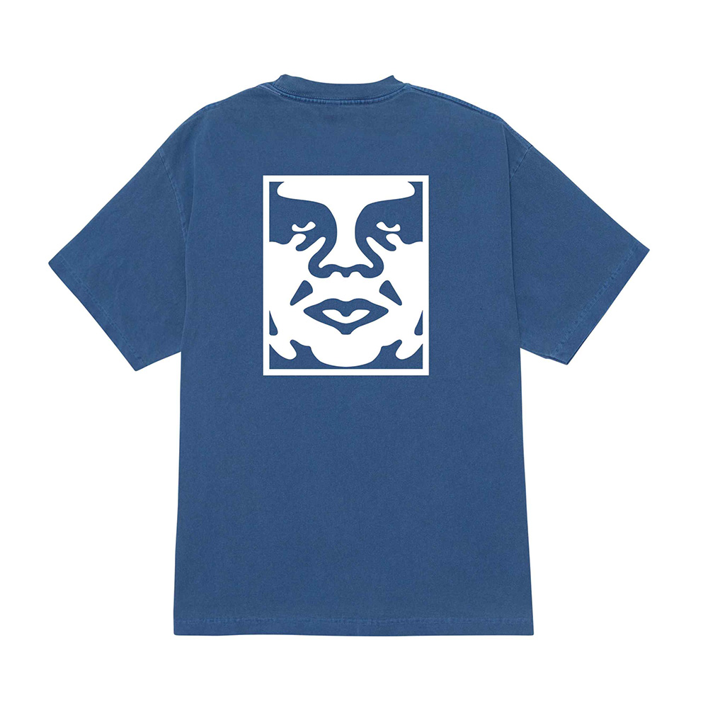 CAMISETA OBEY BOLD ICON FACE PIGMENT DARK DENIM | Mechanic