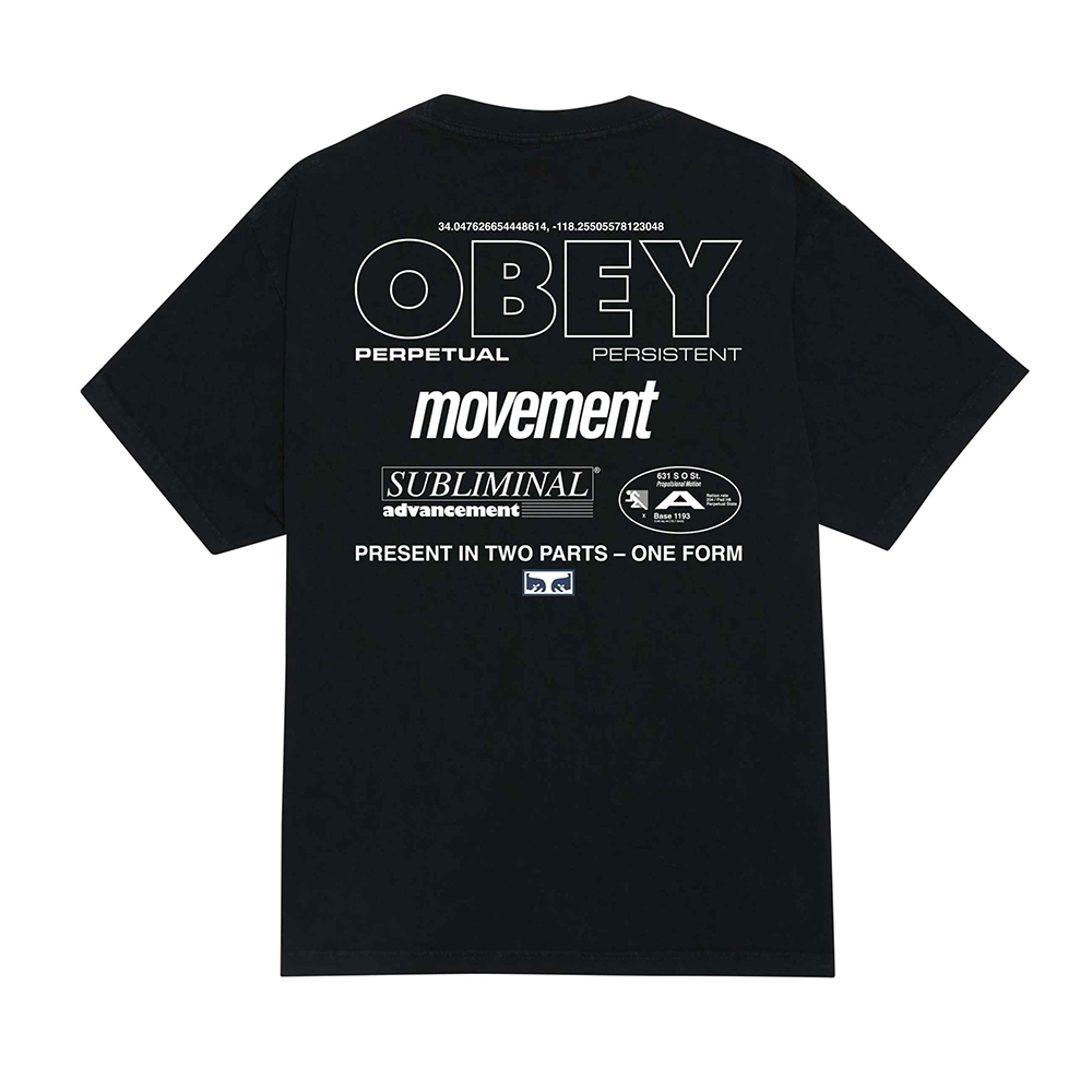 CAMISETA OBEY PERSISTENT MOVEMENTPIGMENT TRUE VINTAGE BLACK | Mechanic