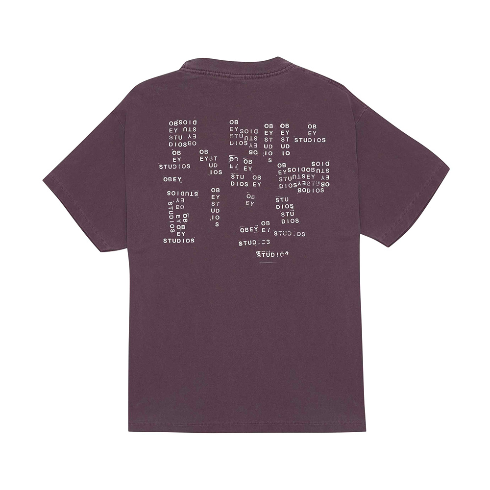 CAMISETA OBEY STUDIOS STAMP PIGMENT PLUM | Mechanic