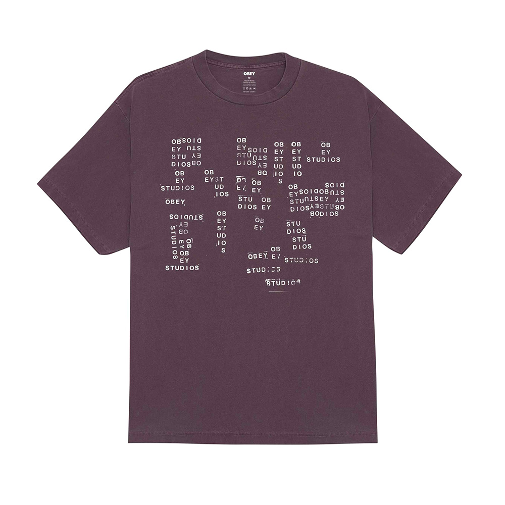 CAMISETA OBEY STUDIOS STAMP PIGMENT PLUM | Mechanic