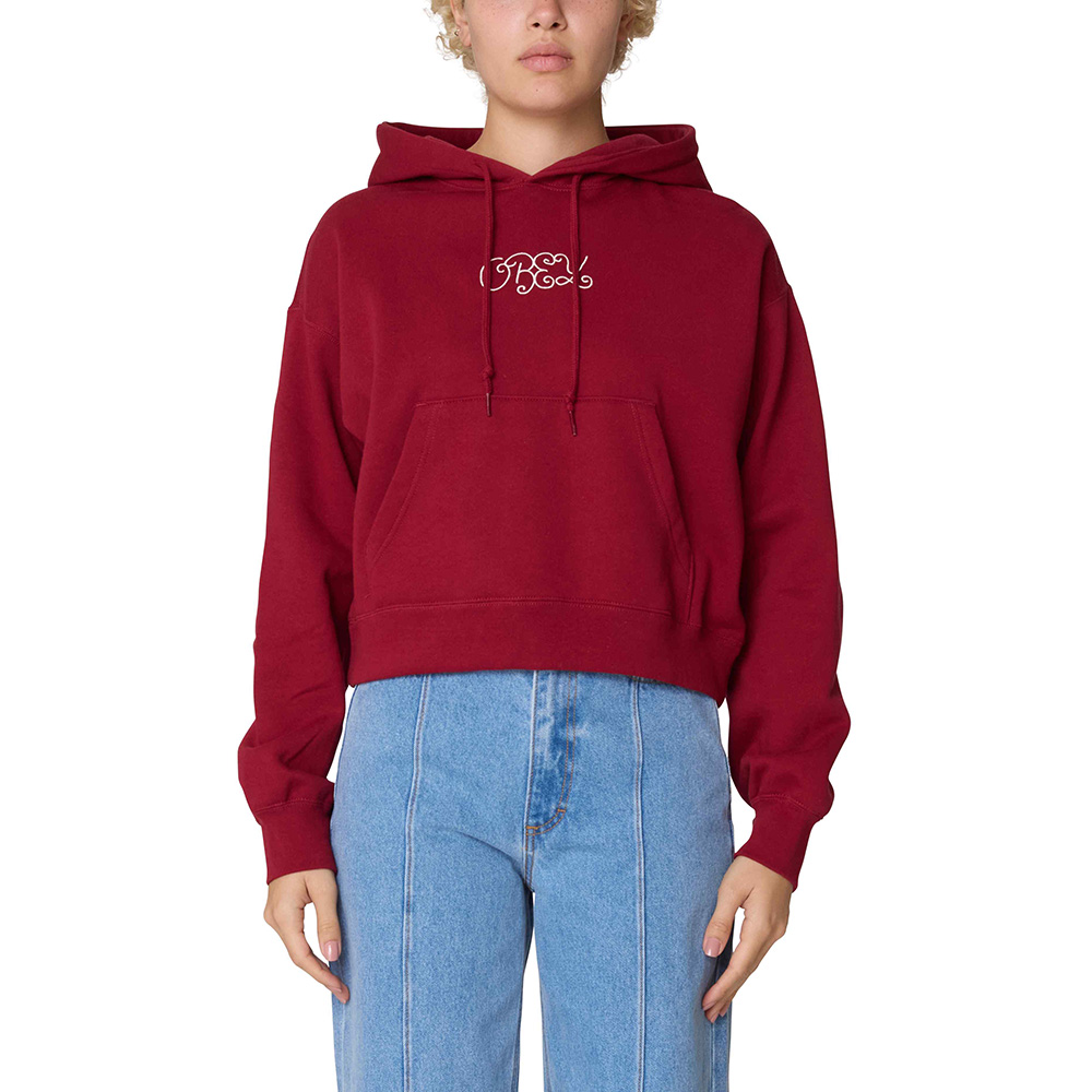 SUDADERA OBEY HANDWRITING CROPPED HOOD RHUBARB | Mechanic